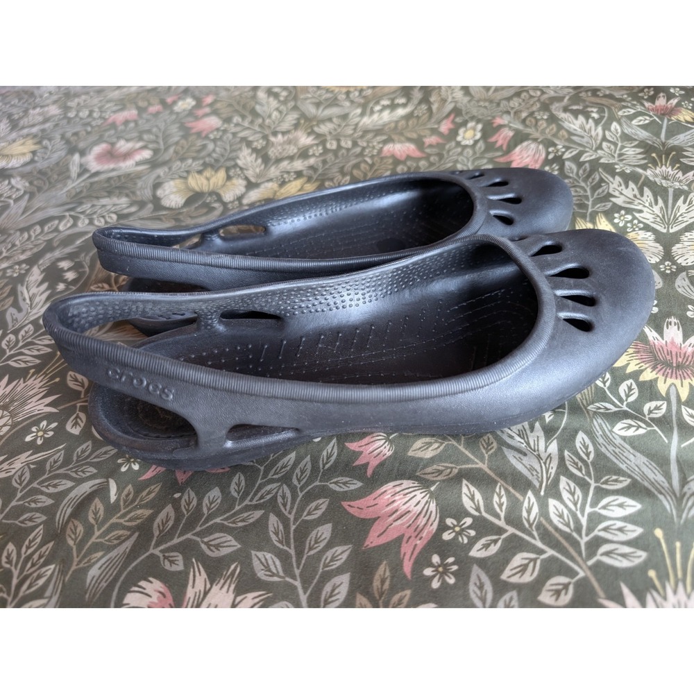 Crocs Kadee Ballet Flats Womens Size 10 Black Lightweight Slip On Slingback